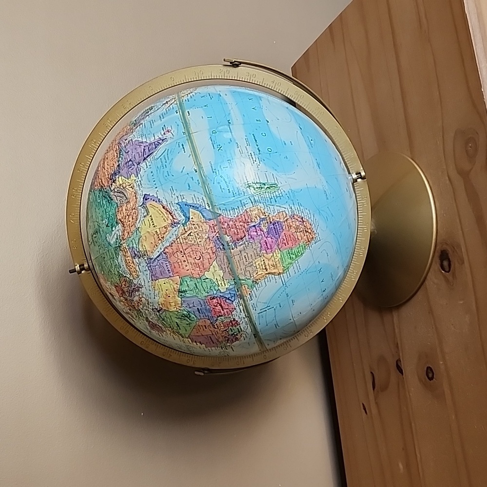 Vintage Replogle World Nation series 2 axis relief  globe